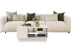 5-piece modern living room furniture set featuring a side table, coffee table, and bookcase in a stylish arrangement.
