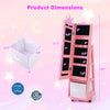 Kids vanity set with full-length mirror and jewelry armoire, featuring ample storage and a sturdy design for safe use.