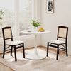 Folding Dining Chairs Set of 2 Rubber Wood Chairs with Linen Padded Seat-Coffee - Gallery View 1 of 10