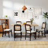 Folding dining chairs set of 2 in coffee with linen padded seats and rattan backrest, ideal for dining rooms or.