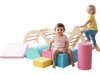 7-in-1 Pikler Triangle Set with 6-Piece Foam Blocks for Toddlers Indoor Playground