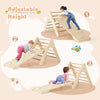 Adjustable ramp on the 7-in-1 Pikler Triangle Set with foam blocks, designed for toddlers' indoor play and climbing fun.