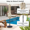 Adjustable wooden picnic table with UV-resistant umbrella and sturdy base, perfect for versatile outdoor use.
