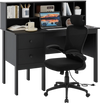 Black 48 inch Computer Desk and Ergonomic Mesh Office Chair Bundle for Home Office