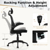 Ergonomic mesh office chair with height adjustment and rocking function, designed for comfort in home office use.