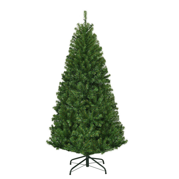 4-ft artificial Christmas tree with realistic PVC branches, perfect for festive decor in a child's room.