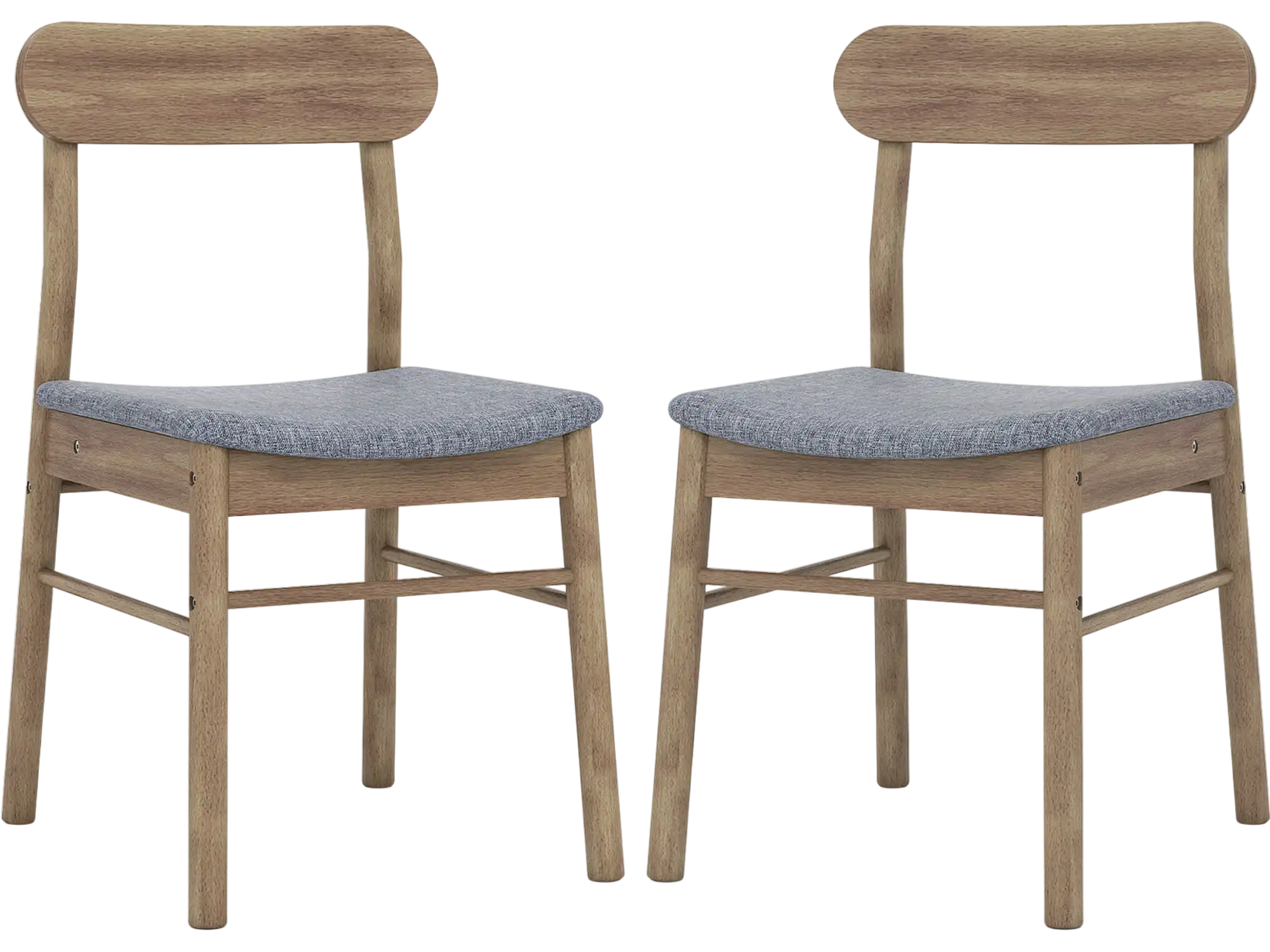Costway Upholstered Armless Dining Chairs Set of 2 Rubber Wood 96060820 New
