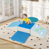 Colorful 6-piece soft play set for toddlers featuring climbing triangle and ramp, ideal for developmental skills.