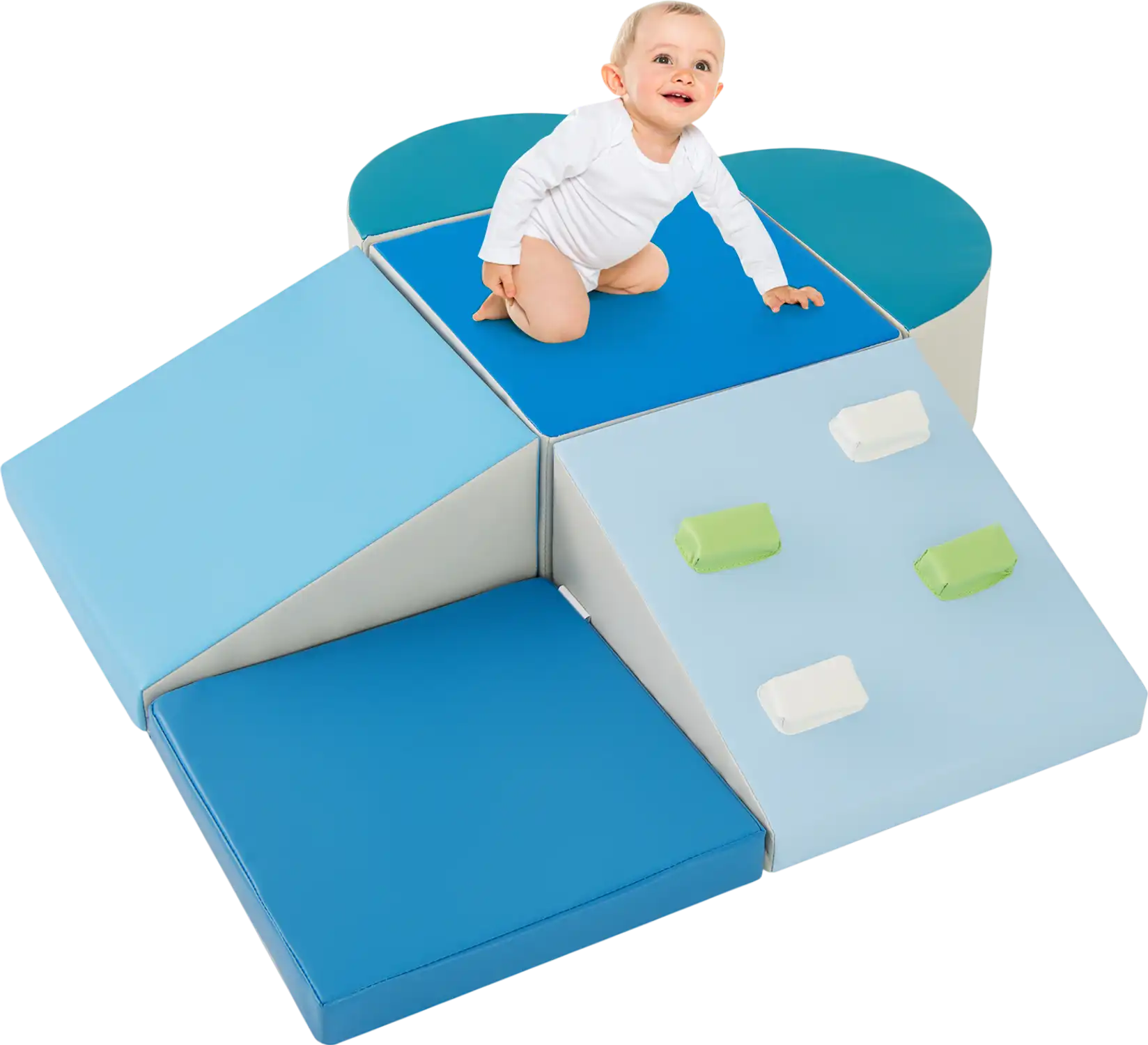Costway 6-Piece Soft Play Set Toddlers Climbing Triangle Ramp 192658374 New