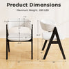 Dimensions of the 3-piece mid-century dining set with upholstered chairs, featuring a 36" round pedestal table.