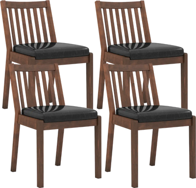 Costway PU Leather Upholstered Dining Chairs Set of 4 97044030 New