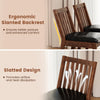 PU leather dining chair set of 4 with ergonomic slanted backrest and slatted design for comfort and airflow.