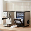 Premium nugget ice maker and 20-bar stainless espresso machine duo for home coffee and ice needs.
