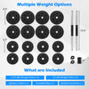 Dumbbell weight set with 8x2.75 lbs and 8x5.5 lbs plates, including spinlock collars and dumbbell bars for versatile.