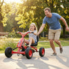 Go Kart for Kids 4 Wheel with Steering Handlebars and Adjustable Seat-Red - Gallery View 1 of 11