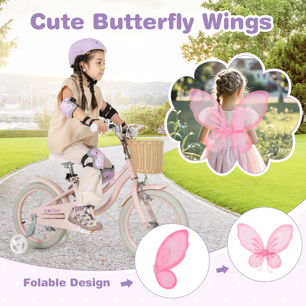 20-inch kids bike in purple with removable basket, adjustable seat, and protective helmet set for safe riding.