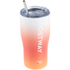 Costway stainless steel tumbler with lid and metal straw, featuring a gradient design for portable hydration on the go.