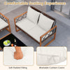 Loveseat from the 5 Pieces PE Wicker Patio Furniture Set with soft padded cushions and zippered covers for easy.