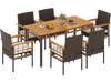 7 Pieces PE Wicker Patio Dining Set for Garden and Backyard
