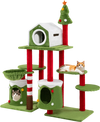 Cat Furniture Set with 58 Inch Tall Cat Tree Tower and 2 Gift Box Shaped Cute Christmas Cat House