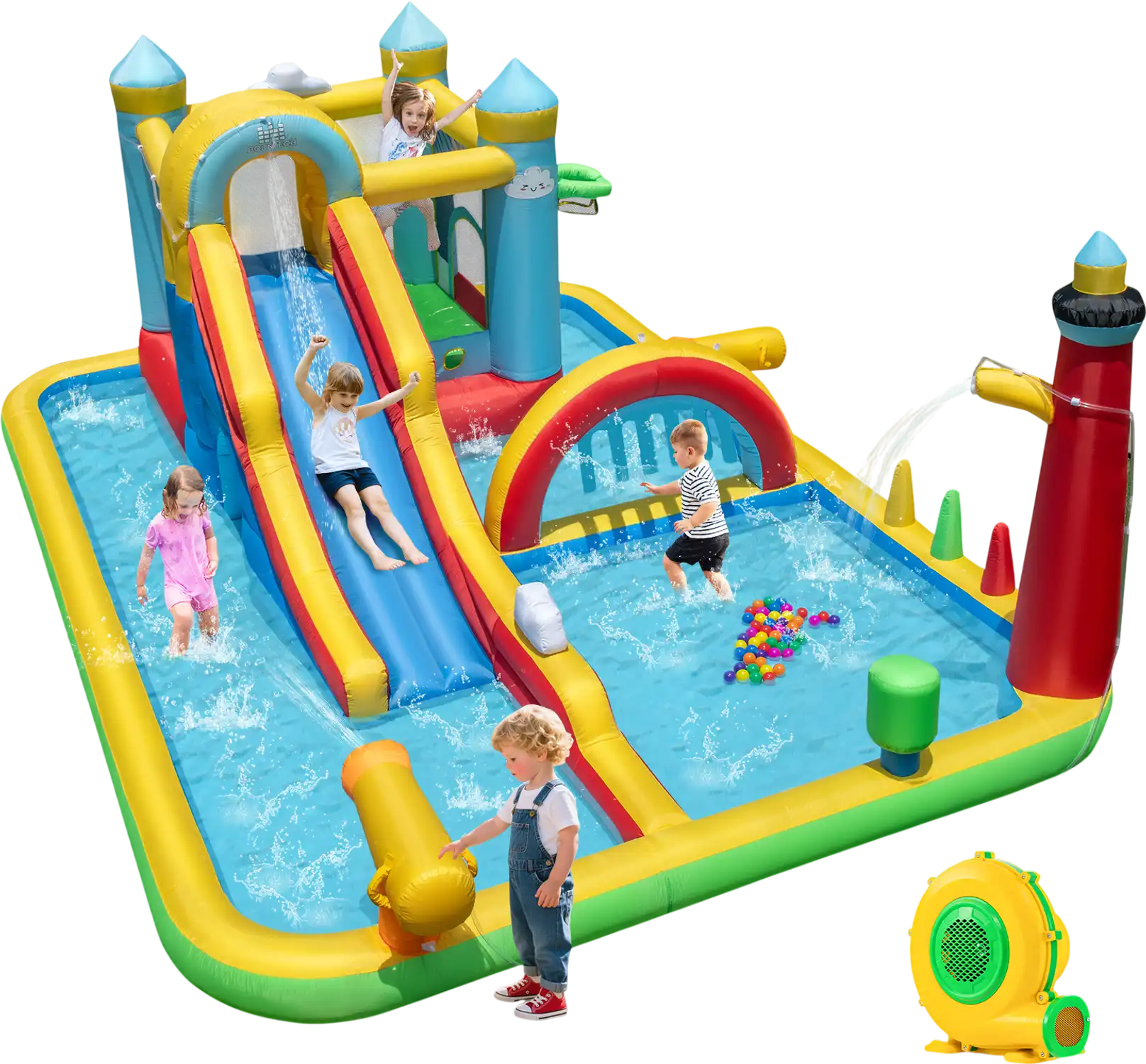 Costway Inflatable Water Slide Jumping Area Climbing Wall 61205588 New