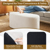 Upholstered ottoman bench in beige with detachable cover and anti-slip base, perfect for living room or entryway use.