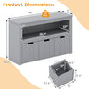 Montessori Twin Floor Bed and Kids Toy Storage Cabinet dimensions, featuring a modern gray design for organized.