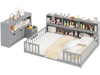 Montessori Twin Floor Bed and Kids Toy Storage Cabinet Bundle