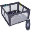 Large baby playpen with removable sensory toys, thick velvet mat, and colorful ocean balls for safe play and.