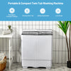 Compact twin tub washing machine with separate wash and spin cycles, ideal for small laundry spaces and apartments.