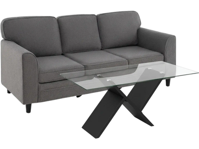 Costway Modern 3-Seat Teddy Velvet Sofa & 47