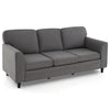 Modern 3-seat teddy velvet sofa in gray with plush cushions, perfect for stylish living room relaxation and.