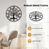 Large 27-inch black metal wall clock with tree of life design, featuring a robust frame and smooth edges for easy.