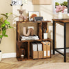 3-tier display bookshelf in rustic finish, perfect for organizing books and decor in small living spaces.