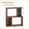 3-tier display bookshelf with a rustic finish, measuring 22" high, perfect for organizing in small living spaces.