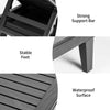 Close-up of the waterproof surface and stable feet of the 3-piece outdoor chaise lounge set for easy maintenance.