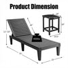 Adjustable chaise lounge dimensions with 5 reclining positions, sturdy construction, and side table for outdoor.