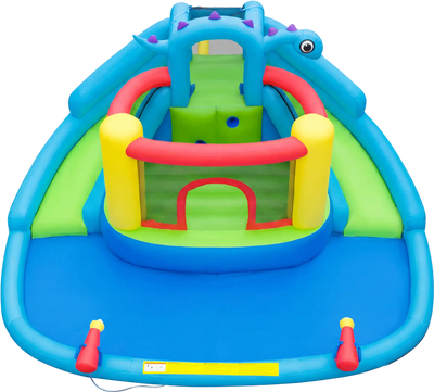 Costway Dinosaur Inflatable Water Slide Park Kids Bounce House 78779371 New