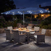 8 Pieces Outdoor Wicker Dining Furniture and 13.5 FT Double-Sided Patio Umbrella-Navy - Gallery View 1 of 6