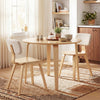 3 Piece Dining Table Set with 2 Padded Dining Chairs and Rubber Wood Table-Natural - Gallery View 1 of 7