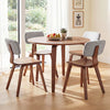 5 Piece Dining Table Set with 4 Padded Dining Chairs and Rubber Wood Table-Walnut & Gray - Gallery View 1 of 8