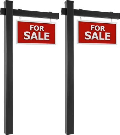 Costway Set of 2 6' Vinyl UPVC Real Estate Yard Sign Posts 63909530 New