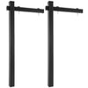 Set of 2 black vinyl UPVC real estate yard sign posts, 6 feet tall, designed for easy installation and durability.