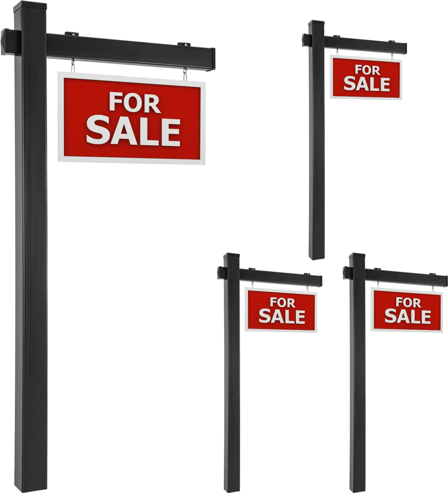 Costway Set of 4 6' Vinyl UPVC Real Estate Yard Sign Posts 44628965 New