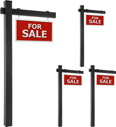 Costway Set of 4 6' Vinyl UPVC Real Estate Yard Sign Posts 44628965 New
