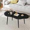 Cloud Shape Coffee Table 39.5 inch Irregular Center Table with Metal Frame-Black - Gallery View 1 of 10
