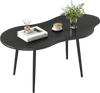 Cloud shape coffee table with a black metal frame, featuring a wide tabletop for living room or office use.