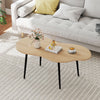 Cloud Shape Coffee Table 39.5 inch Irregular Center Table with Metal Frame-Natural - Gallery View 1 of 10