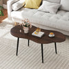 Cloud Shape Coffee Table 39.5 inch Irregular Center Table with Metal Frame-Walnut - Gallery View 1 of 10