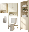 3-Piece Bathroom Cabinet Set with Fluted Doors, Over Toilet, Corner & Wall Cabinet